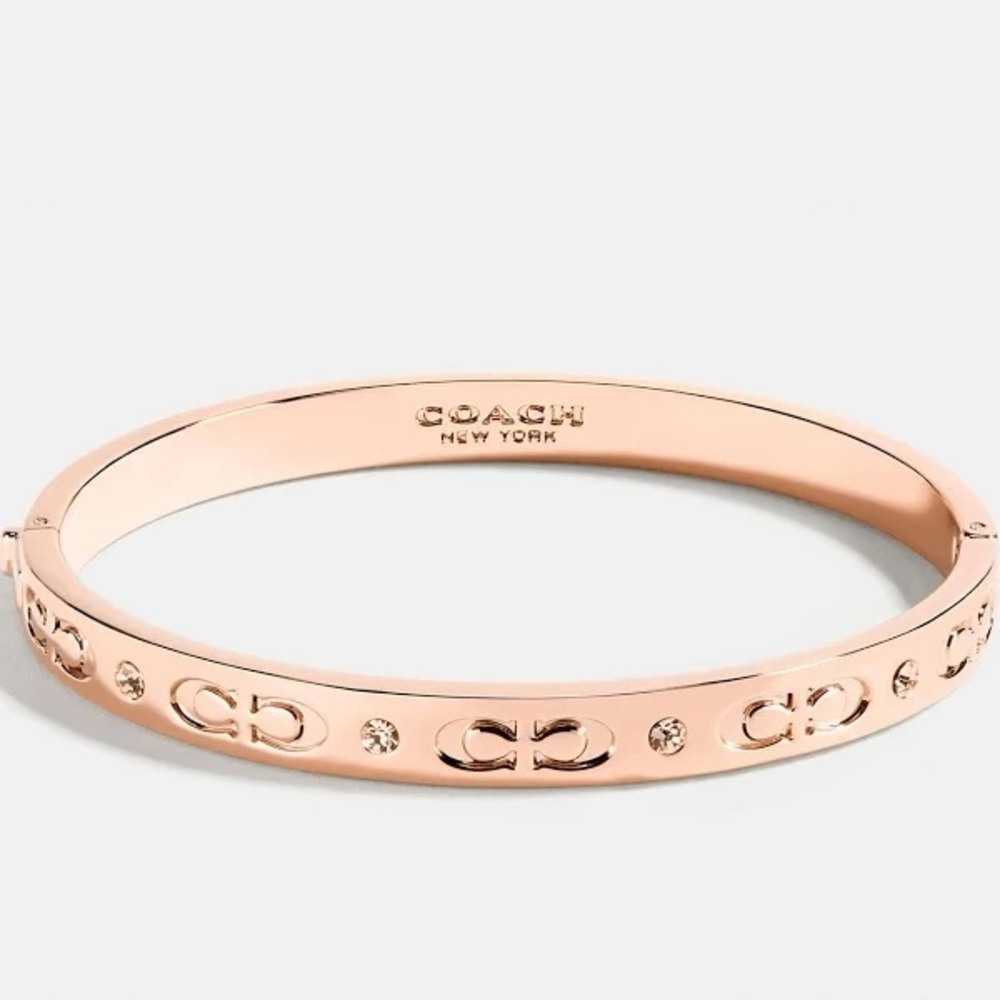Coach Rose Gold Hinged Bangle Bracelet